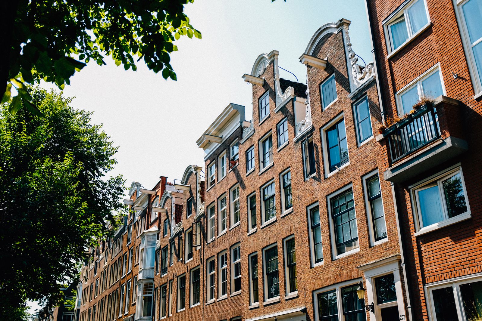 Brick rowhouse cornices and roof details